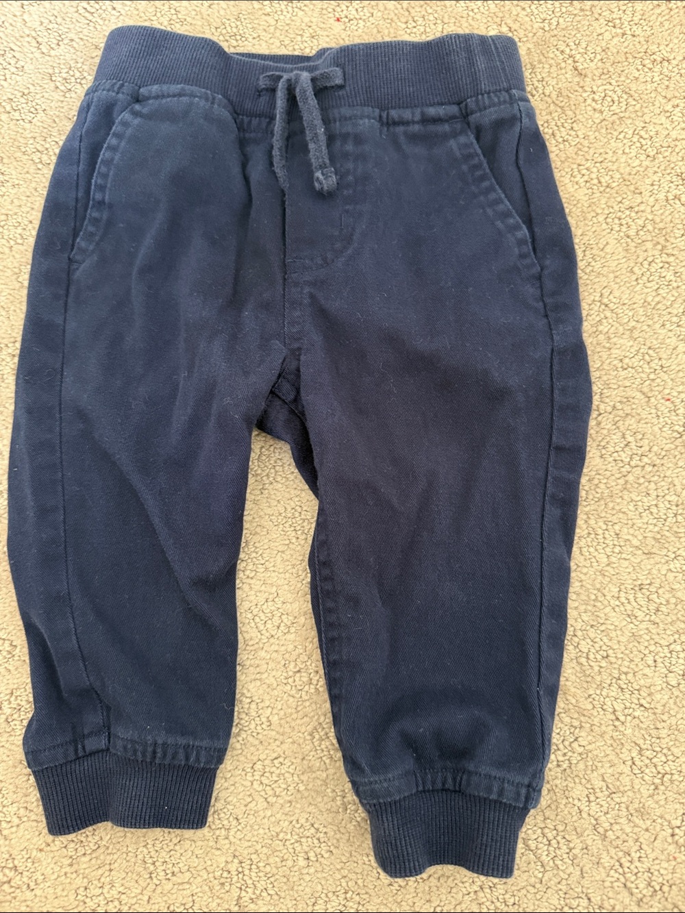 Janie and Jack Navy Drawstring Jogger Pants 6-12 months